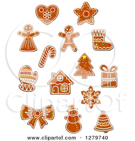 Clipart of Christmas Gingerbread Cookies 3 - Royalty Free Vector Illustration by Vector Tradition SM