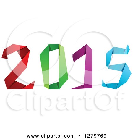 Clipart of a Colorful Origami Styled New Year 2015 - Royalty Free Vector Illustration by Vector Tradition SM