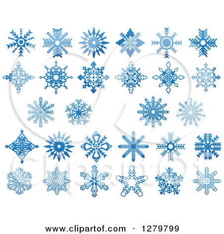 Clipart of Blue Snowflake Designs 2 - Royalty Free Vector Illustration by Vector Tradition SM