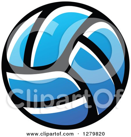 Clipart of a Blue Volleyball - Royalty Free Vector Illustration by Vector Tradition SM