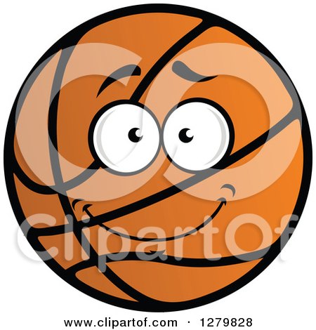 Clipart of a Happy Basketball Character with a Smile - Royalty Free Vector Illustration by Vector Tradition SM