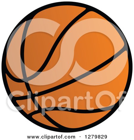 Clipart of a Black and Orange Basketball 2 - Royalty Free Vector Illustration by Vector Tradition SM