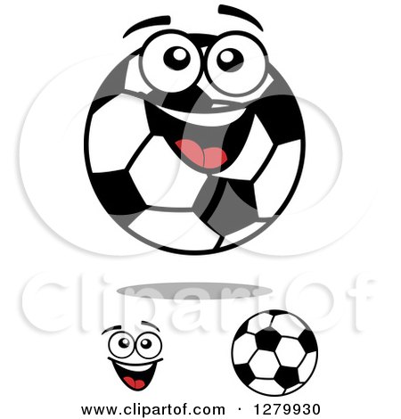 Clipart of Soccer Balls and a Face 2 - Royalty Free Vector Illustration by Vector Tradition SM