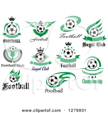 Clipart of Soccer Football Sports Designs with Text - Royalty Free Vector Illustration by Vector Tradition SM