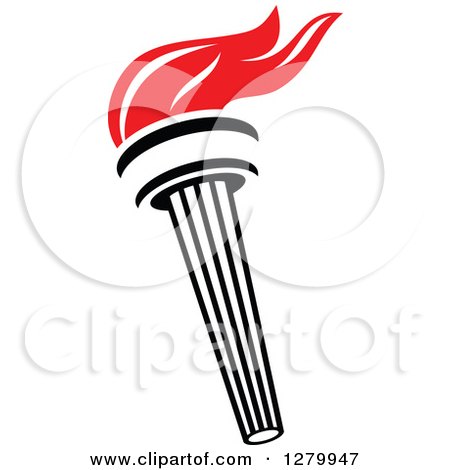 Clipart of a Black Torch with Red Flames 29 - Royalty Free Vector Illustration by Vector Tradition SM