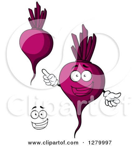 Clipart of Purple Beets and a Face - Royalty Free Vector Illustration by Vector Tradition SM
