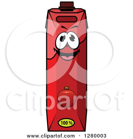 Clipart of a Smiling Pomegranate Juice Carton 2 - Royalty Free Vector Illustration by Vector Tradition SM