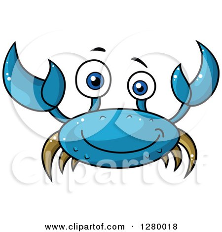 Clipart of a Cheerful Red Crab - Royalty Free Vector Illustration by Vector Tradition SM