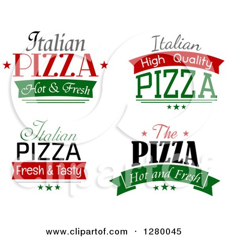 Clipart of Italian Pizza Text Designs - Royalty Free Vector Illustration by Vector Tradition SM