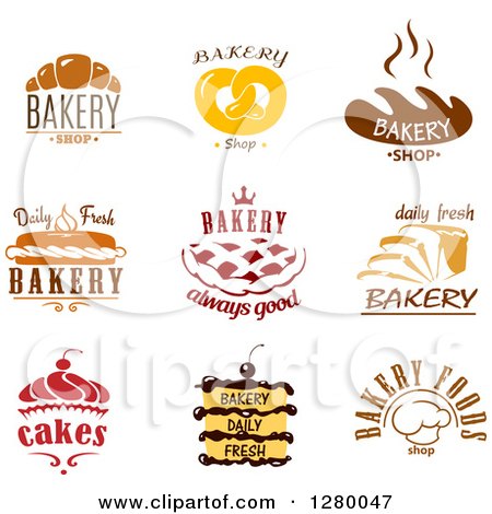 Clipart of Bakery Treats and Text - Royalty Free Vector Illustration by Vector Tradition SM