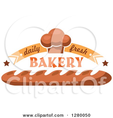 Clipart of Daily Fresh Bakery Designs with Muffins and Bread - Royalty Free Vector Illustration by Vector Tradition SM