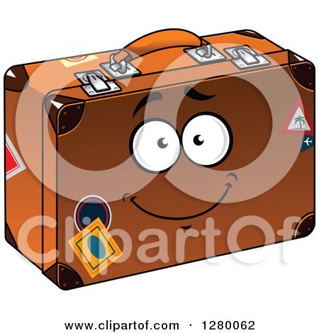 Clipart of a Goofy Cartoon Suitcase Character - Royalty Free Vector Illustration by Vector Tradition SM