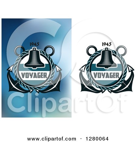 Clipart of Nautical Bell and Anchor Designs - Royalty Free Vector Illustration by Vector Tradition SM
