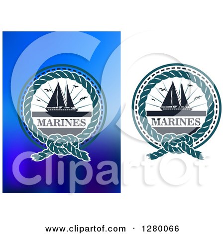 Clipart of Marines Rope Circles with Ships - Royalty Free Vector Illustration by Vector Tradition SM
