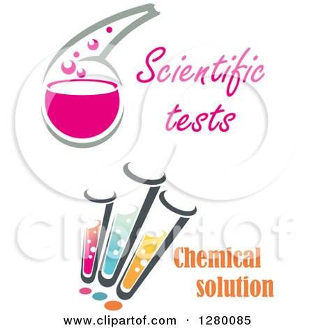 Clipart of Test Tube and Beaker Designs with Text - Royalty Free Vector Illustration by Vector Tradition SM