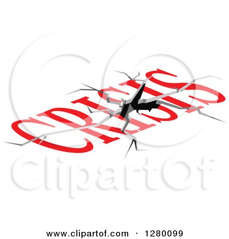 Clipart of a Crack and Red Crisis Text - Royalty Free Vector Illustration by Vector Tradition SM