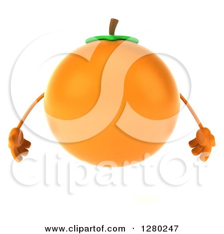 Clipart of a 3d Orange Character - Royalty Free Illustration by Julos