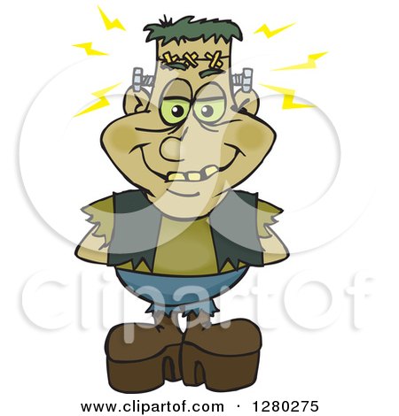 Clipart of a Happy Frankenstein - Royalty Free Vector Illustration by Dennis Holmes Designs