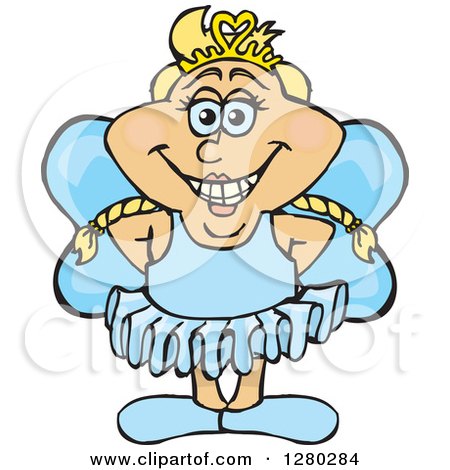 Clipart of a Happy Blond White Female Fairy - Royalty Free Vector Illustration by Dennis Holmes Designs