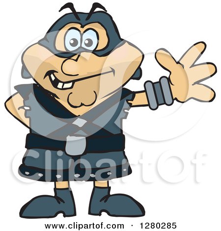 Clipart of a Waving Executioner - Royalty Free Vector Illustration by Dennis Holmes Designs