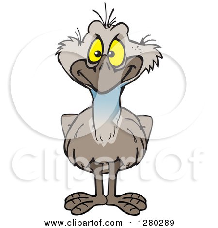 Clipart of a Happy Emu Bird - Royalty Free Vector Illustration by Dennis Holmes Designs