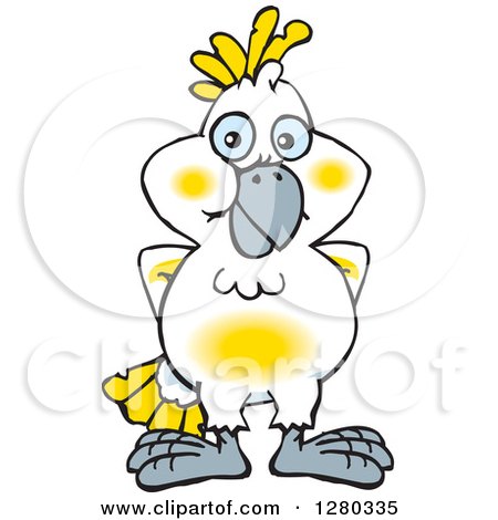 Clipart of a Happy Cockatoo Bird - Royalty Free Vector Illustration by Dennis Holmes Designs