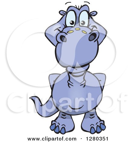 Clipart of a Happy Purple Apatosaurus Dinosaur - Royalty Free Vector Illustration by Dennis Holmes Designs