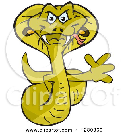 Clipart of a Cobra Snake Waving - Royalty Free Vector Illustration by Dennis Holmes Designs