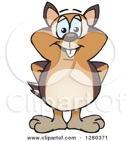 Clipart of a Happy Chipmunk Standing - Royalty Free Vector Illustration by Dennis Holmes Designs