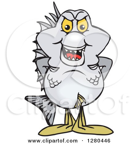 Clipart of a Bream Fish Standing - Royalty Free Vector Illustration by Dennis Holmes Designs