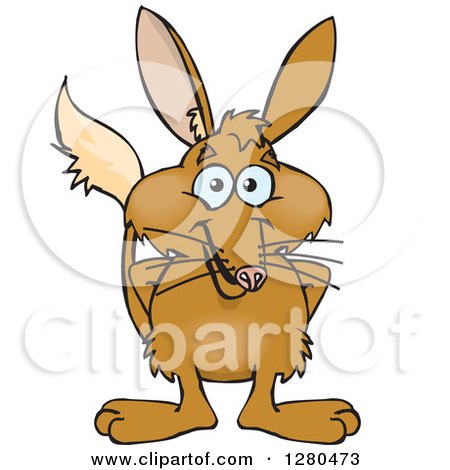 Clipart of a Happy Bilby Standing - Royalty Free Vector Illustration by Dennis Holmes Designs