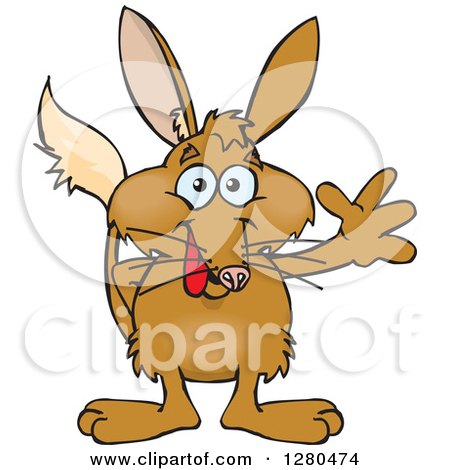Clipart of a Happy Bilby Waving - Royalty Free Vector Illustration by Dennis Holmes Designs