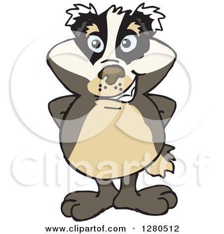 Clipart of a Happy Honey Badger - Royalty Free Vector Illustration by Dennis Holmes Designs