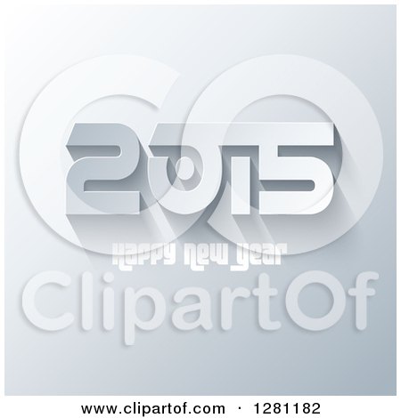 Clipart of a Happy New Year 2015 Greeting over Gray - Royalty Free Vector Illustration by KJ Pargeter
