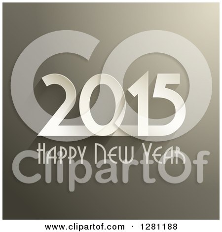 Clipart of a Happy New Year 2015 Greeting over Brown - Royalty Free Vector Illustration by KJ Pargeter
