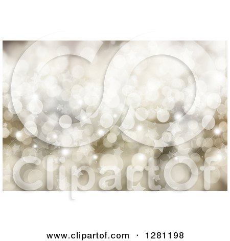 Clipart of a Christmas Background of Sparkle Flares and Stars - Royalty Free Illustration by KJ Pargeter