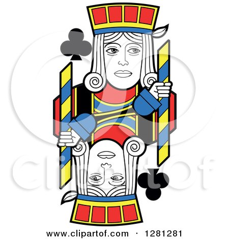 Clipart of a Borderless Jack of Clubs Playing Card - Royalty Free Vector Illustration by Frisko