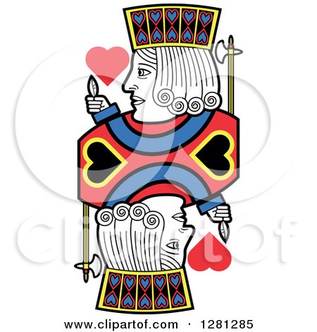 Clipart of a Borderless Jack of Hearts Playing Card - Royalty Free Vector Illustration by Frisko
