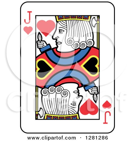 Clipart of a Jack of Hearts Playing Card - Royalty Free Vector Illustration by Frisko