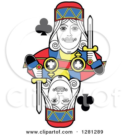 Clipart of a Borderless King of Clubs Playing Card - Royalty Free Vector Illustration by Frisko