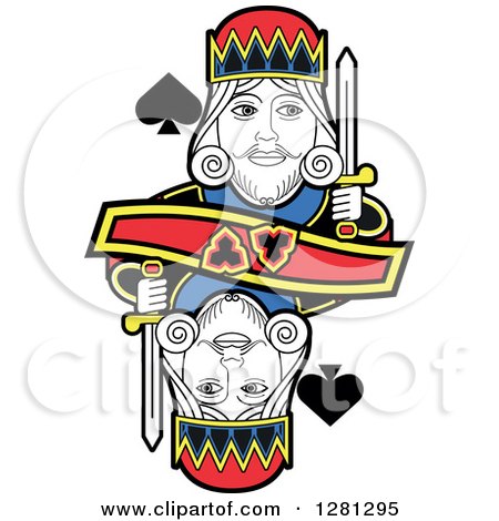 Clipart of a Borderless King of Spades Playing Card - Royalty Free Vector Illustration by Frisko