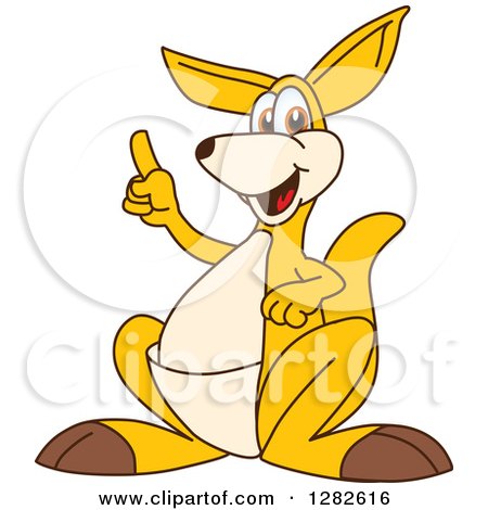 Clipart of a Happy Kangaroo School Mascot Character with an Idea - Royalty Free Vector Illustration by Mascot Junction