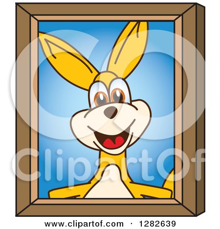 Clipart of a Happy Kangaroo School Mascot Character Portrait - Royalty Free Vector Illustration by Mascot Junction