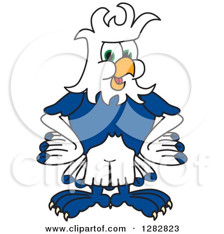 Clipart of a Happy Seahawk School Mascot Character with a Mohawk - Royalty Free Vector Illustration by Mascot Junction