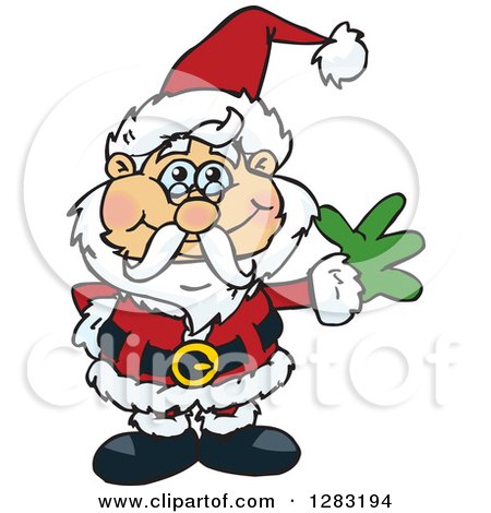 Clipart of a Friendly Waving Christmas Santa Claus - Royalty Free Vector Illustration by Dennis Holmes Designs