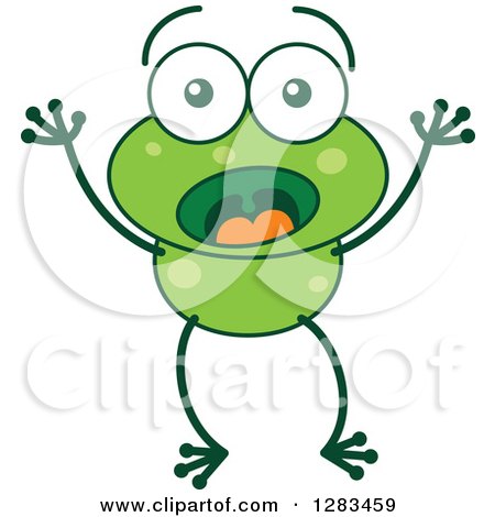 Clipart of a Surprised Green Frog - Royalty Free Vector Illustration by Zooco