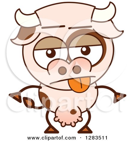 Clipart of an Indifferent Cartoon Cow - Royalty Free Vector Illustration by Zooco