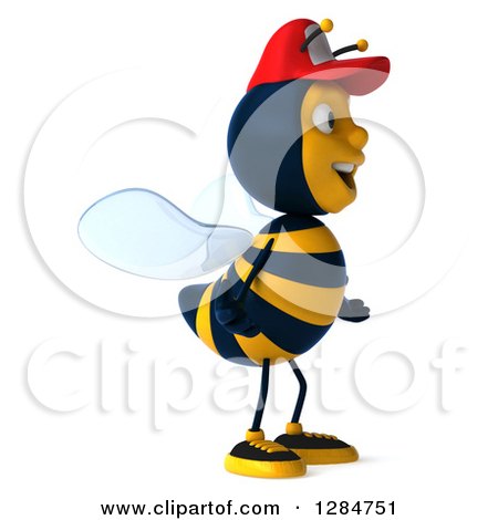 cartoon bee red hat