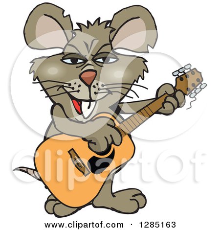 Clipart of a Cartoon Happy Rat Playing an Electric Guitar - Royalty Free  Vector Illustration by Dennis Holmes Designs #1285164