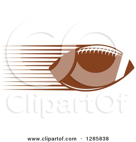 Clipart of a Brown American Football with Speed Trails - Royalty Free Vector Illustration by Vector Tradition SM